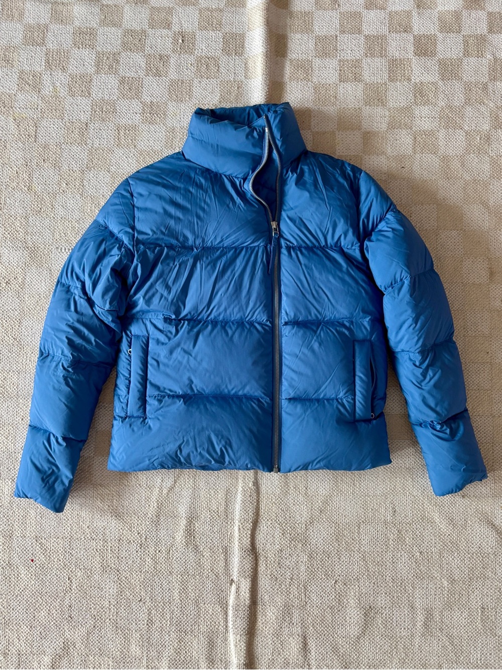Basin and Range Blue Cropped Down Puffer Jacket